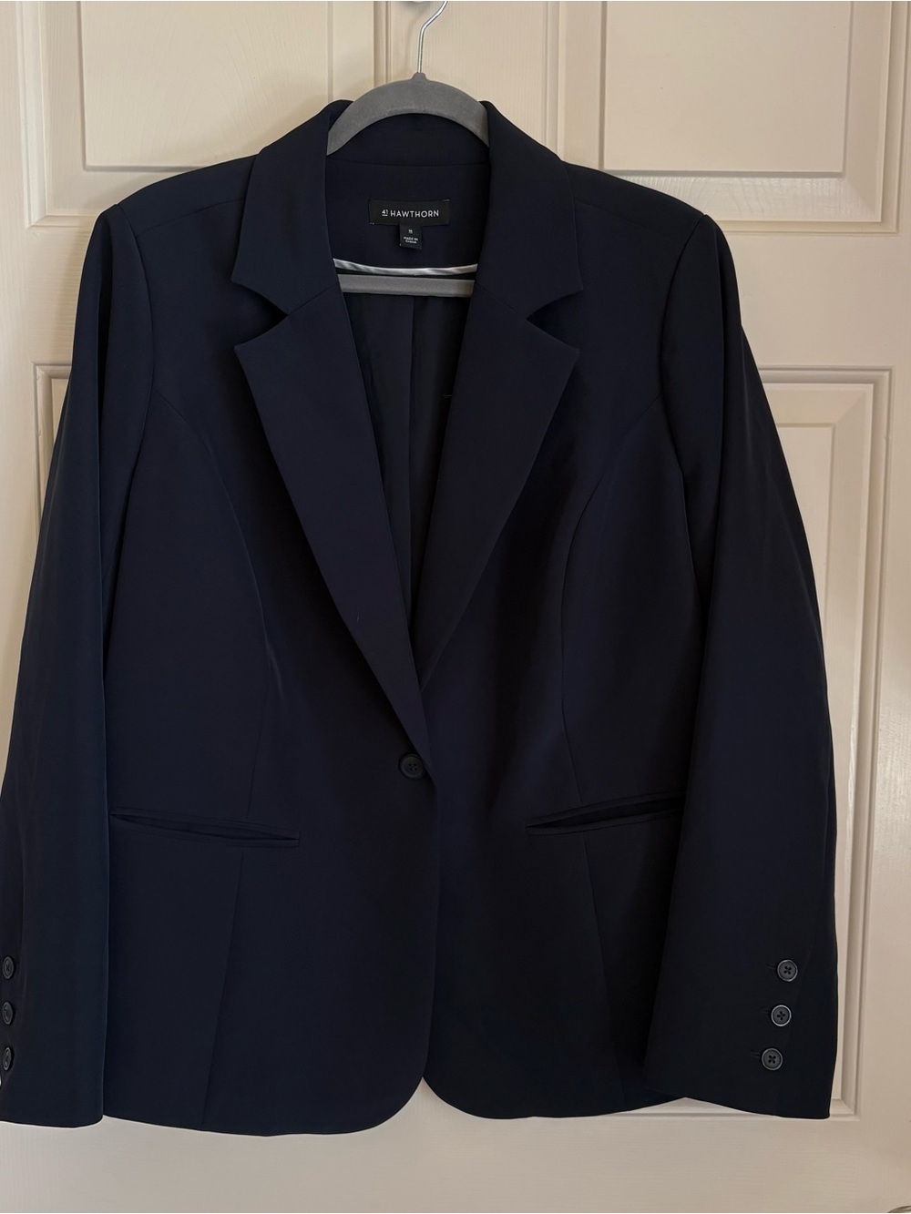 Stretch Navy Blazer Office Old Money Minimalist Capsule Quiet Luxury Parisian